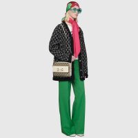 Gucci Women Gucci Horsebit 1955 Small Shoulder Bag Beige/Ebony GG Supreme Canvas Leather