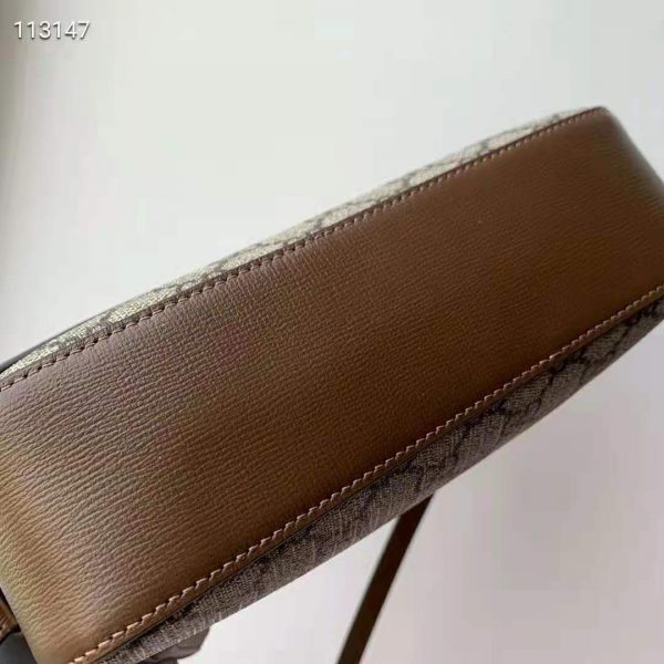 Gucci Women Gucci Horsebit 1955 Small Shoulder Bag GG Supreme Canvas Brown Leather (2)