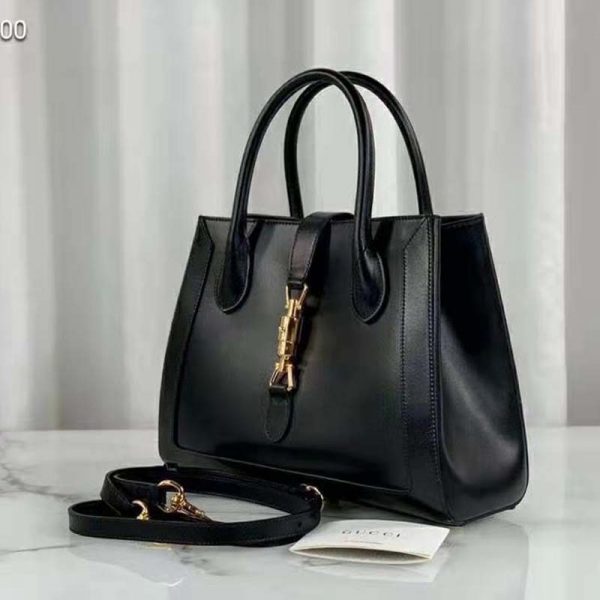 Gucci Women Jackie 1961 Medium Tote Bag Black Leather (1)