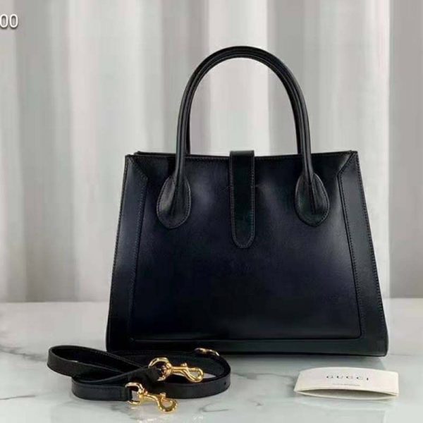 Gucci Women Jackie 1961 Medium Tote Bag Black Leather (2)
