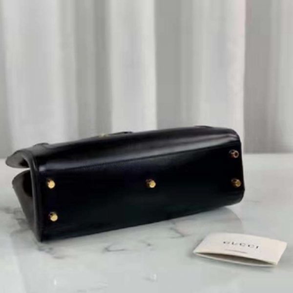 Gucci Women Jackie 1961 Medium Tote Bag Black Leather (4)
