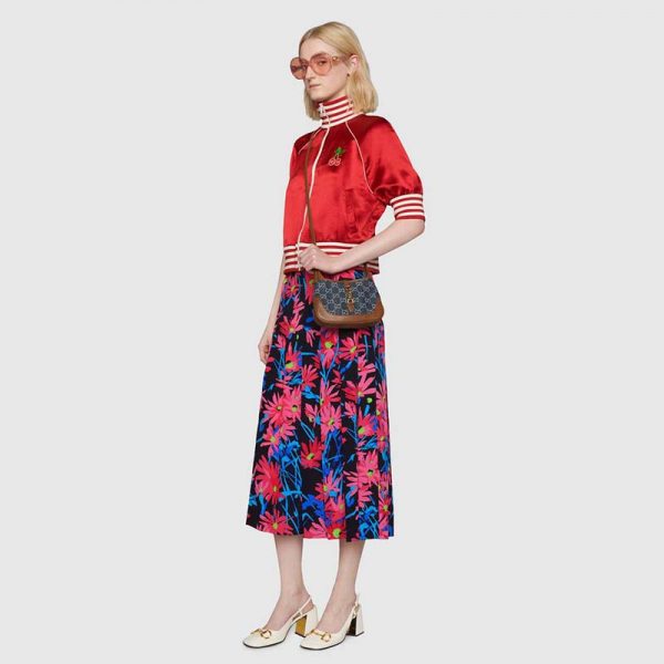 Gucci Women Jackie 1961 Mini Shoulder Bag Washed Organic GG Jacquard Denim (2)