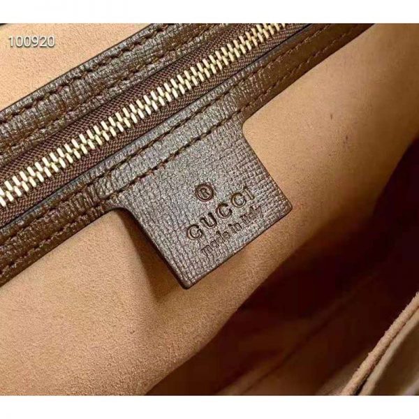Gucci Women Jackie 1961 Small Shoulder Bag BeigeEbony GG Supreme Canvas (10)