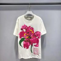 Gucci Women Ken Scott Print Cotton T-Shirt Crewneck Oversize Fit