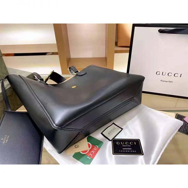 Gucci Women Medium Tote with Double G Black Leather (8)