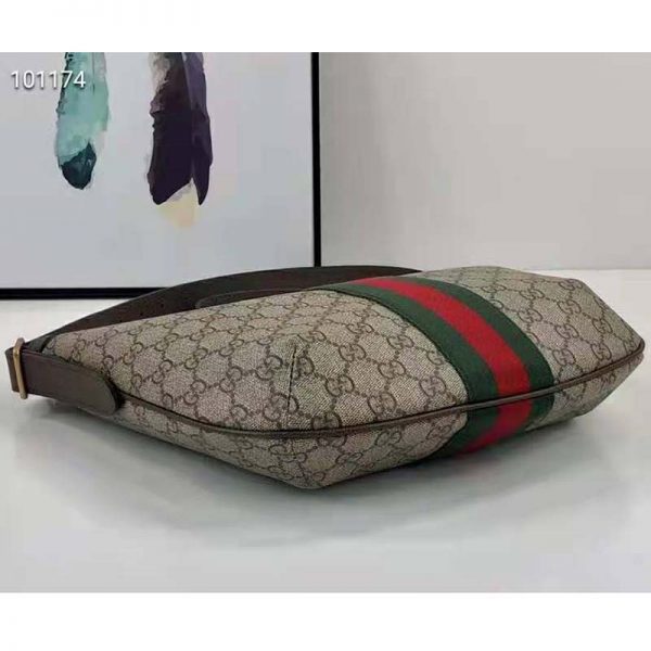 Gucci Women Ophidia GG Small Shoulder Bag Beige GG Supreme Canvas (7)