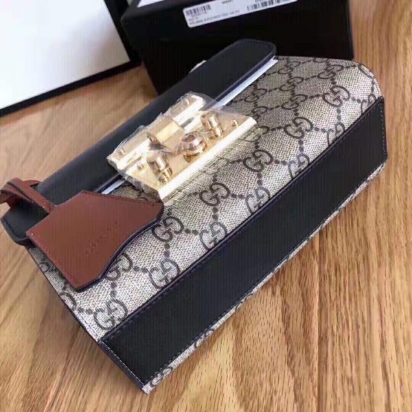Gucci Women Padlock Small GG Shoulder Bag BeigeEbony GG Supreme Canvas (2)