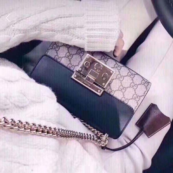 Gucci Women Padlock Small GG Shoulder Bag BeigeEbony GG Supreme Canvas (6)