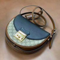 Gucci Women Padlock Small Shoulder Bag Beige and Ebony GG Supreme Canvas