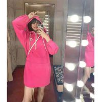 Gucci Women Polyester Jersey Hooded Sweatshirt Interlocking G Fixed Hood-Pink