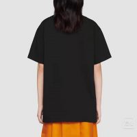 Gucci Women The North Face x Gucci Cotton T-Shirt Black Jersey Crewneck Oversize Fit