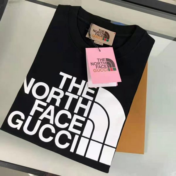 Gucci Women The North Face x Gucci Cotton T-Shirt Black Jersey Crewneck Oversize Fit (4)