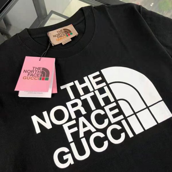 Gucci Women The North Face x Gucci Cotton T-Shirt Black Jersey Crewneck Oversize Fit (5)