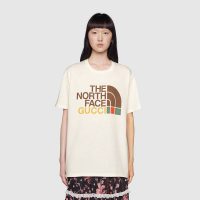Gucci Women The North Face x Gucci Cotton T-Shirt Crewneck Jersey Oversize Fit