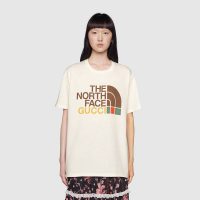 Gucci Women The North Face x Gucci Cotton T-Shirt Crewneck Jersey Oversize Fit