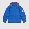 Gucci Women The North Face x Gucci Nylon Jacket Blue Soft Nylon