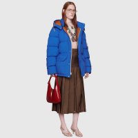 Gucci Women The North Face x Gucci Nylon Jacket Blue Soft Nylon