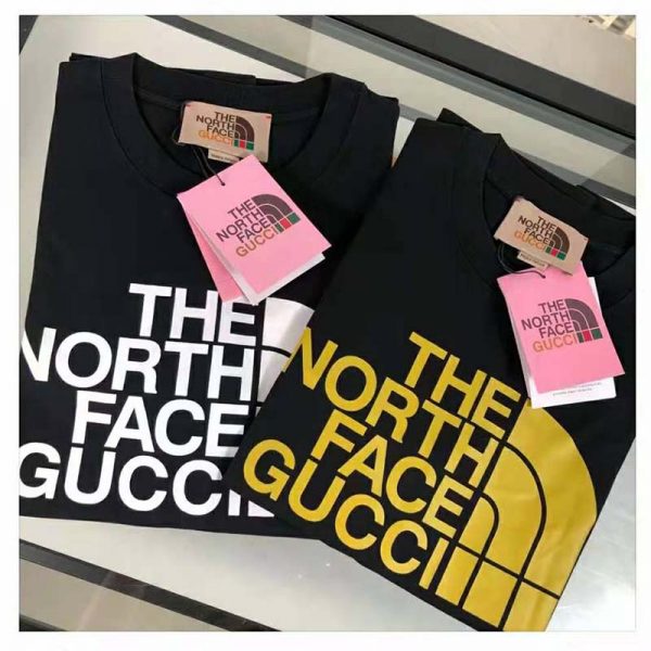Gucci Women The North Face x Gucci Oversize T-Shirt Black Cotton Jersey Crewneck (1)