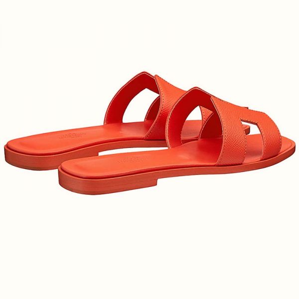 Hermes Women Oran Sandal Epsom Calfskin Iconic H Cut-Out-Orange (5)