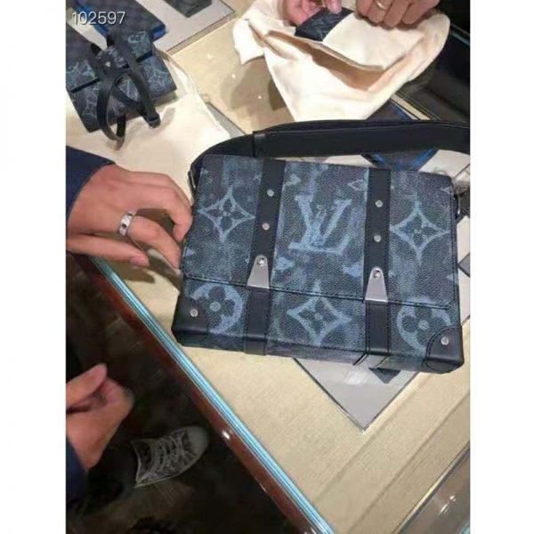 Louis Vuitton LV Men Trunk Messenger Monogram Pastel Noir Coated Canvas (4)