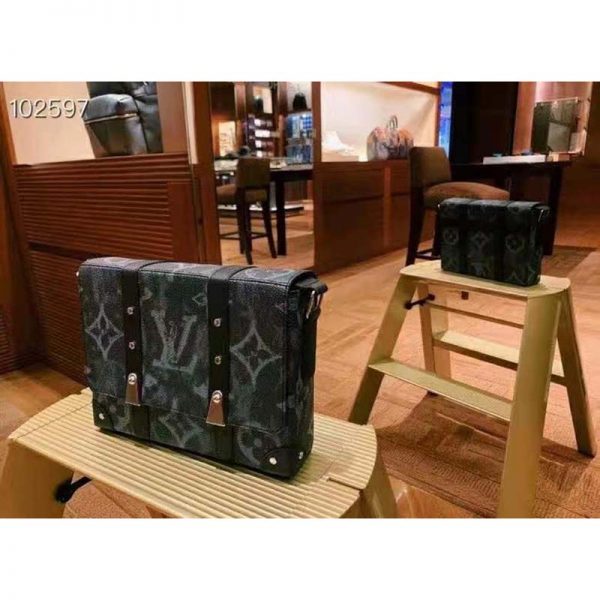 Louis Vuitton LV Men Trunk Messenger Monogram Pastel Noir Coated Canvas (5)