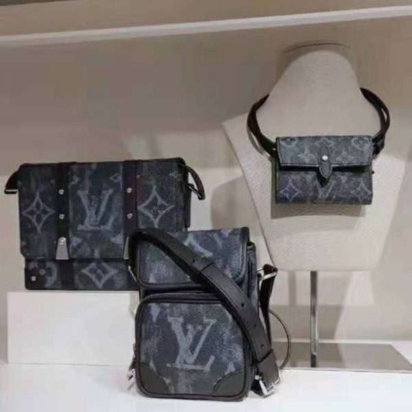 Louis Vuitton LV Men Trunk Messenger Monogram Pastel Noir Coated Canvas (7)