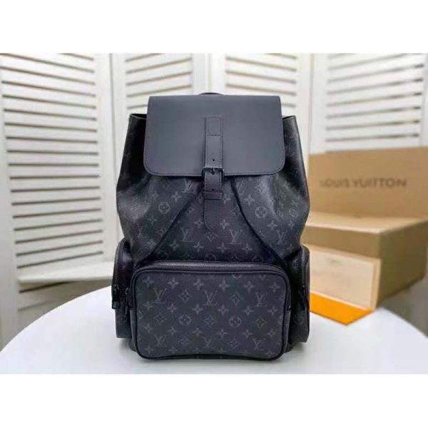 Louis Vuitton LV Unisex Backpack Trio Monogram Eclipse Coated Canvas-Black (10)