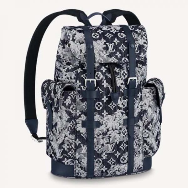 Louis Vuitton LV Unisex Christopher Backpack Monogram Tapestry Coated Canvas-Navy