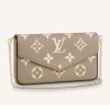 Louis Vuitton LV Unisex Félicie Pochette Monogram Empreinte Embossed Supple Grained Cowhide-Sandy