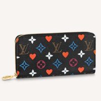 Louis Vuitton LV Unisex Game On Zippy Wallet Monogram Flowers Canvas-White