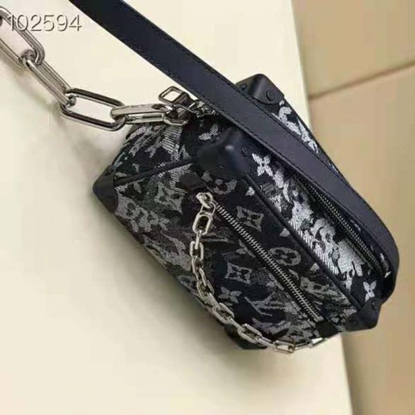 Louis Vuitton LV Unisex Mini Soft Trunk Monogram Tapestry Coated Canvas-Navy (10)