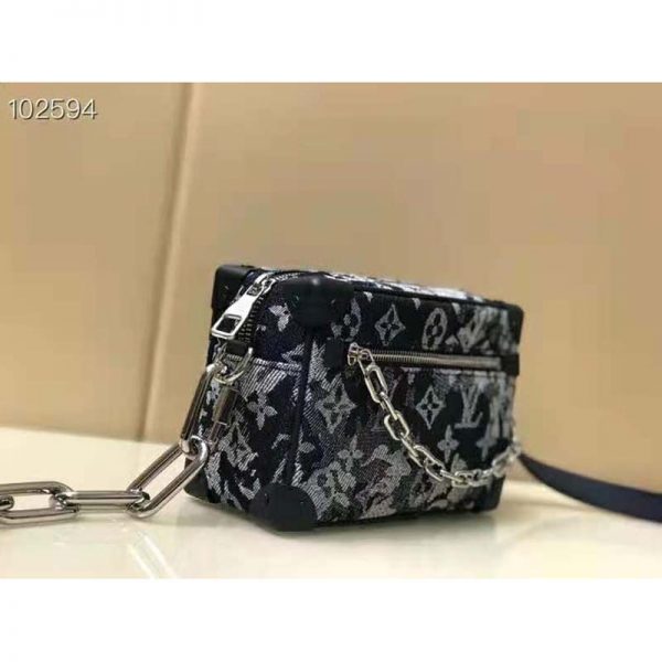 Louis Vuitton LV Unisex Mini Soft Trunk Monogram Tapestry Coated Canvas-Navy (4)