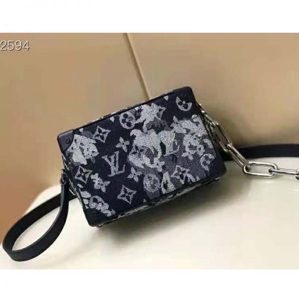 Louis Vuitton LV Unisex Mini Soft Trunk Monogram Tapestry Coated Canvas-Navy (5)