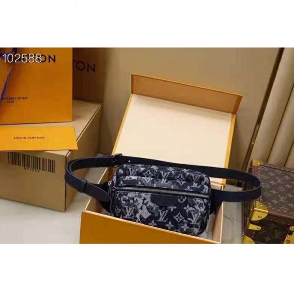 Louis Vuitton LV Unisex Outdoor Bumbag Monogram Tapestry Coated Canvas-Navy (1)