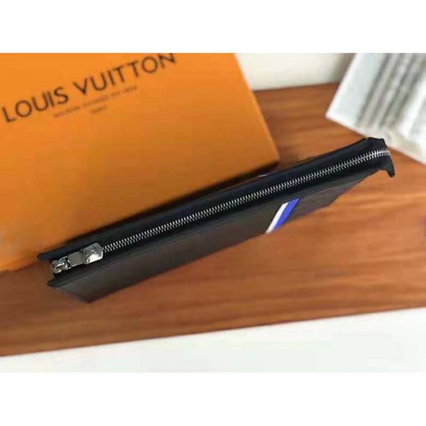 Louis Vuitton LV Unisex Pochette Voyage MM Black Epi Leather Damier Graphite Canvas (9)