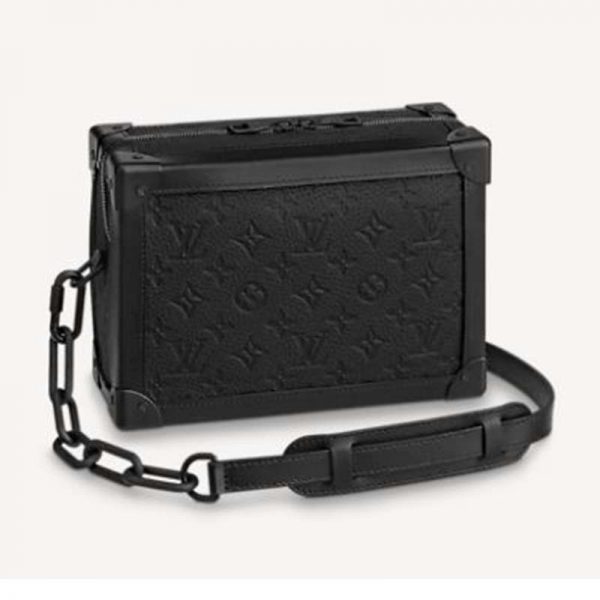 Louis Vuitton LV Unisex Soft Trunk Bag Black-On-Black Monogram-Embossed Taurillon Leather