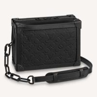 Louis Vuitton LV Unisex Soft Trunk Bag Monogram-Embossed Black Taurillon Cowhide Leather