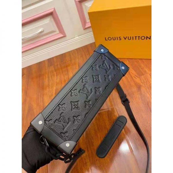 Louis Vuitton LV Unisex Soft Trunk Bag Monogram-Embossed Black Taurillon Cowhide Leather (5)