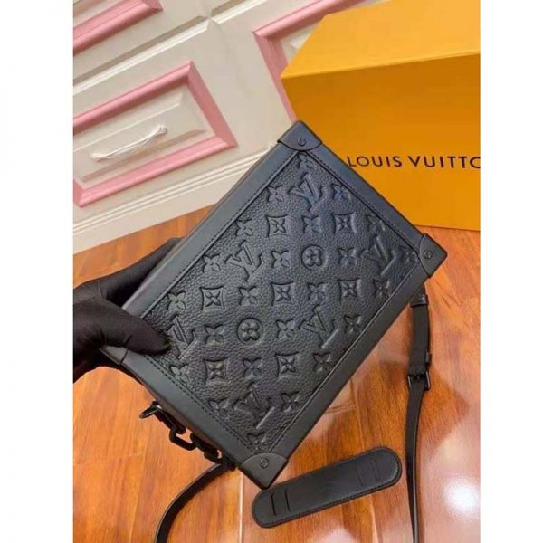 Louis Vuitton LV Unisex Soft Trunk Bag Monogram-Embossed Black Taurillon Cowhide Leather (7)