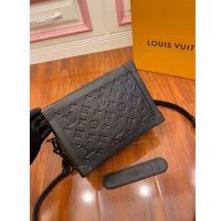 Louis Vuitton LV Unisex Soft Trunk Bag Monogram-Embossed Black Taurillon Cowhide Leather