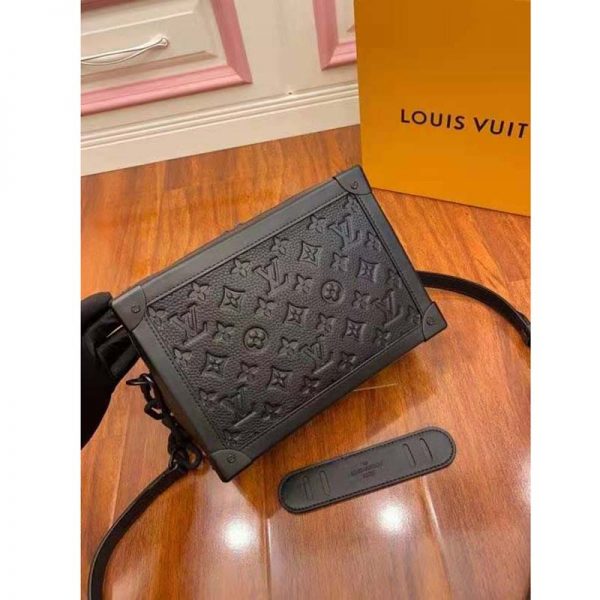Louis Vuitton LV Unisex Soft Trunk Bag Monogram-Embossed Black Taurillon Cowhide Leather (8)