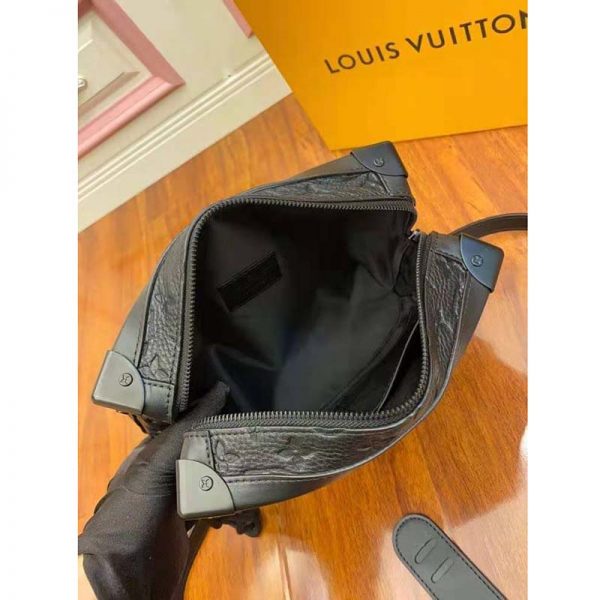 Louis Vuitton LV Unisex Soft Trunk Bag Monogram-Embossed Black Taurillon Cowhide Leather (9)