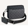 Louis Vuitton LV Unisex Trio Messenger Bag Monogram Eclipse Coated Canvas Monogram Eclipse