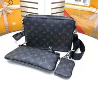 Louis Vuitton LV Unisex Trio Messenger Bag Monogram Eclipse Coated Canvas Monogram Eclipse