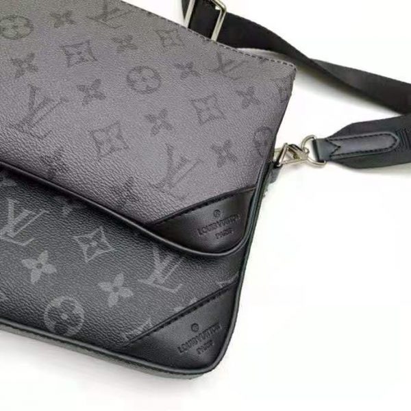 Louis Vuitton LV Unisex Trio Messenger Bag Monogram Eclipse Coated Canvas Monogram Eclipse (9)