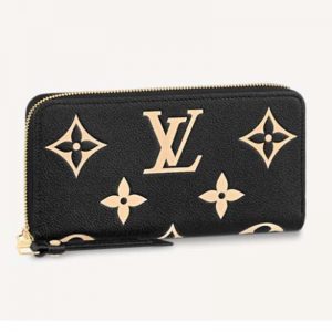 Louis Vuitton LV Unisex Zippy Wallet Two-Tone Monogram Empreinte Embossed Grained Leather