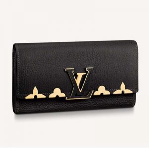 Louis Vuitton LV Women Capucines Monogram Flower Wallet Taurillon Leather-Black