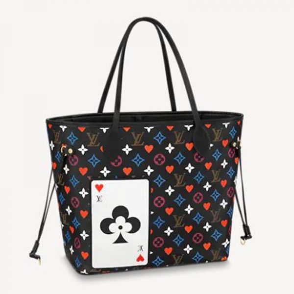 Louis Vuitton LV Women Game On Neverfull MM Monogram Flowers Canvas-Black