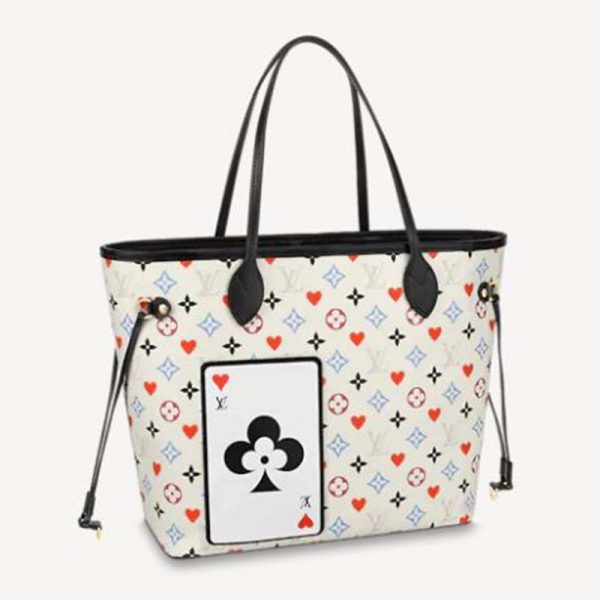 Louis Vuitton LV Women Game On Neverfull MM Monogram Flowers Canvas-White