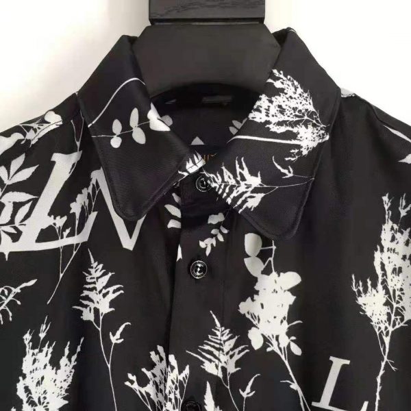 Louis Vuitton LV Women LV Printed Leaf Regular Long-Sleeved Silk Shirt (10)